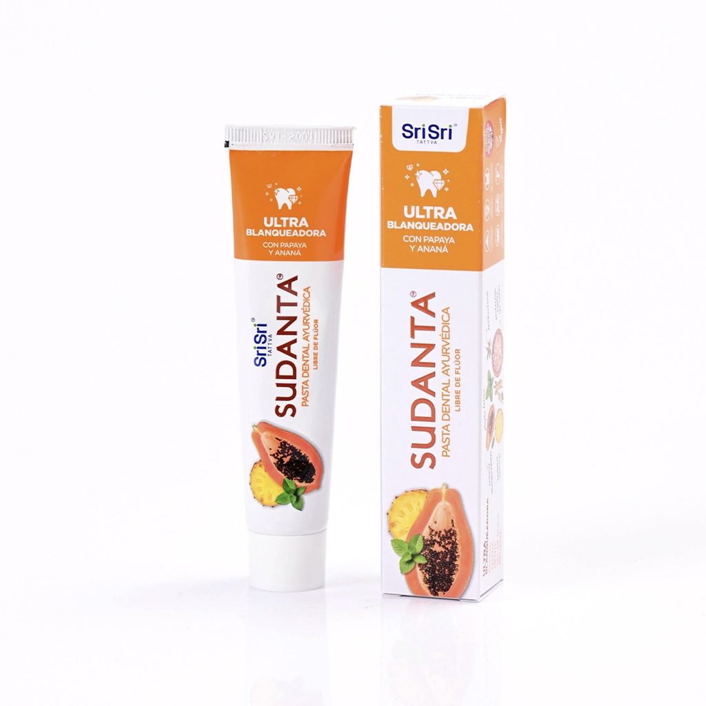 Pasta dental Sri sri ayurvedica ultra blanqueadora Sudanta x 50grs x 3u