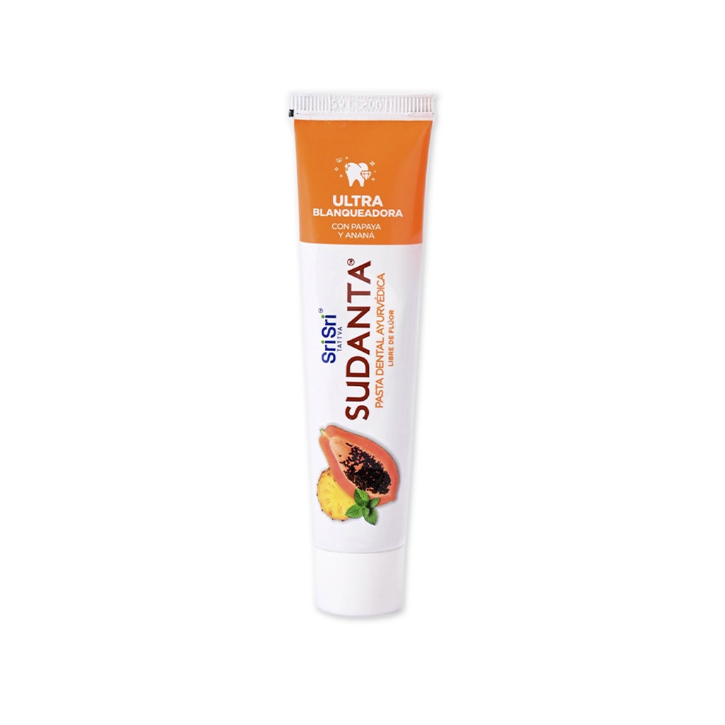 Pasta dental Sri sri ayurvedica ultra blanqueadora Sudanta x 50grs x 3u