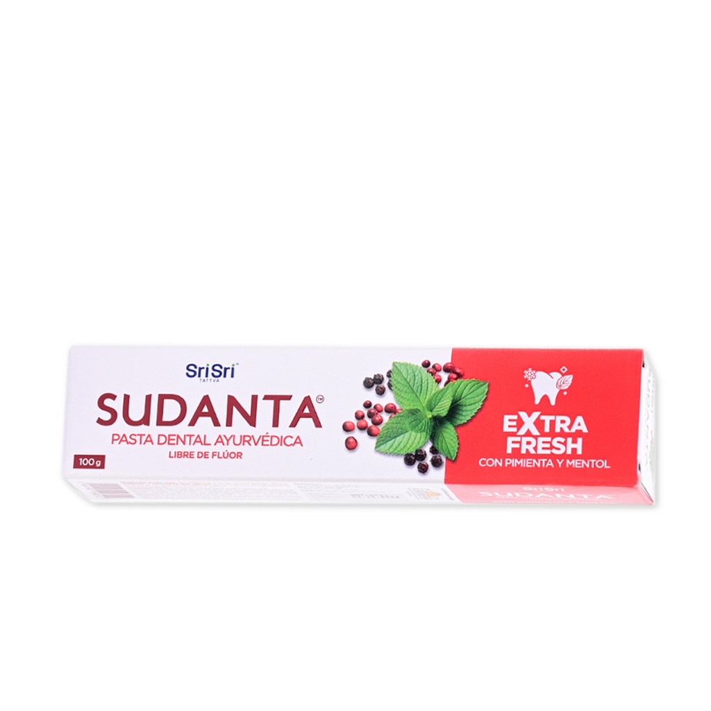 Pasta dental Sri sri ayurvedica Sudanta extra fresh pimenta y mentol x 50grs x 1u