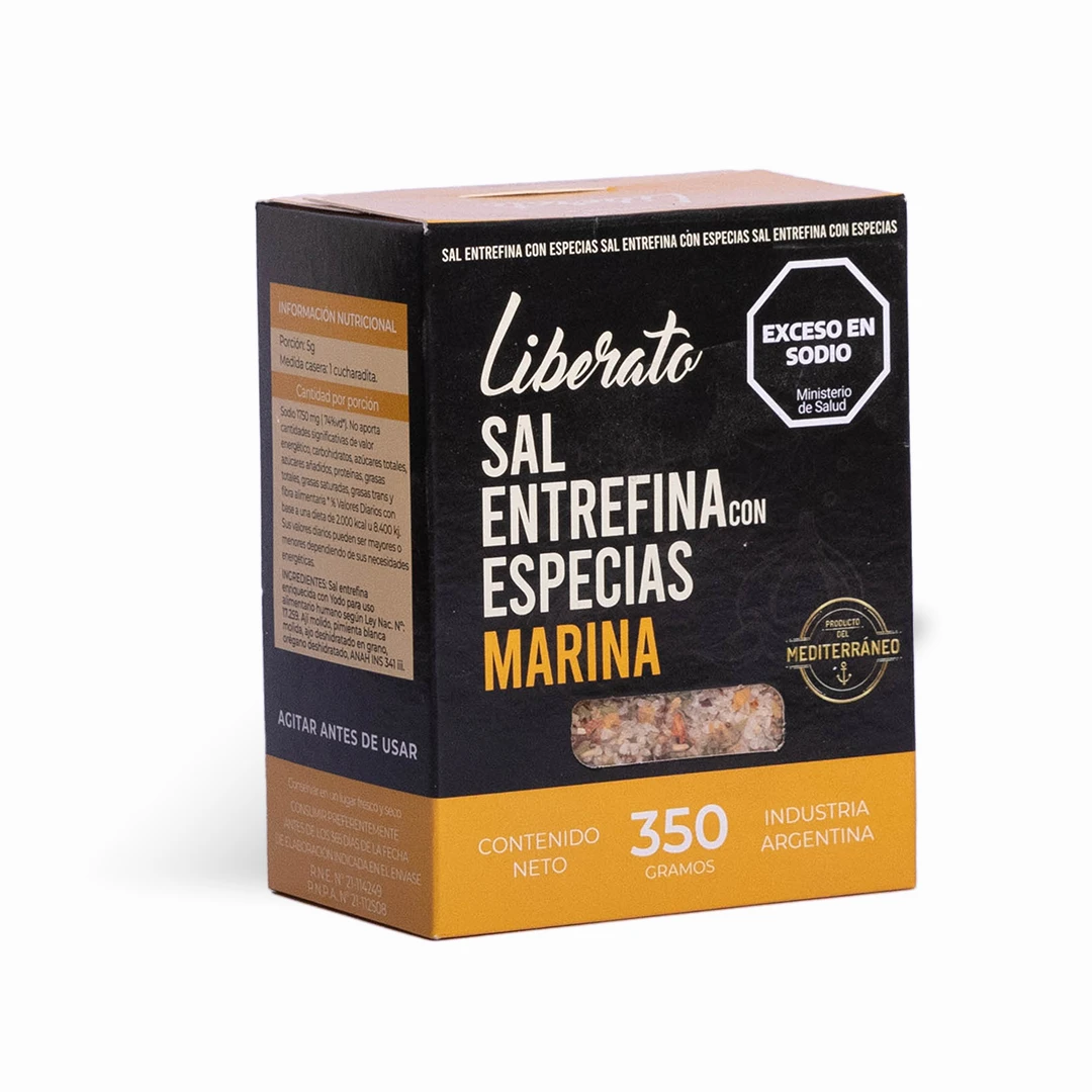 Sal marina entrefina con especias Liberato x 350grs x 1u