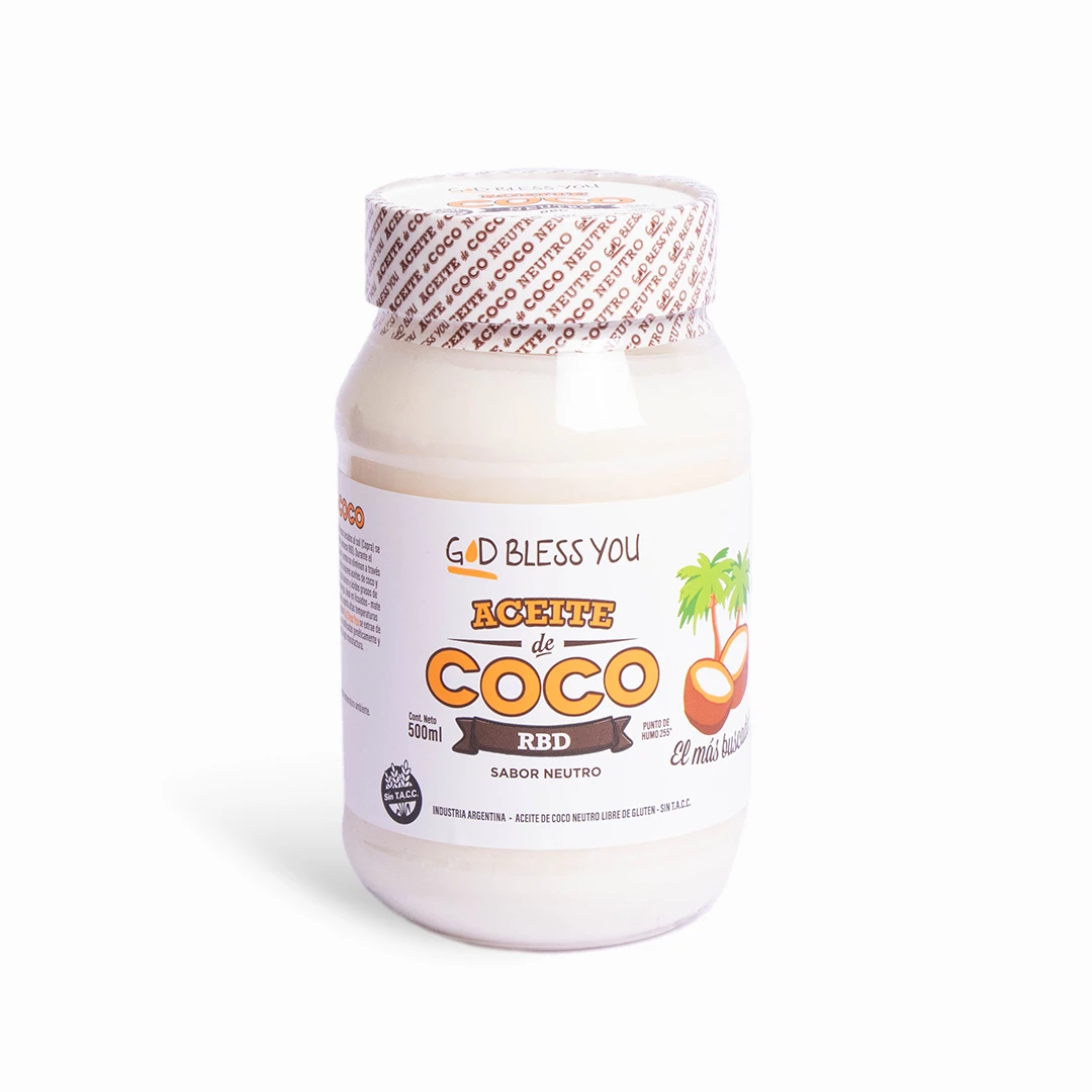 Aceite de coco neutro God bless you x 500ml x 12u