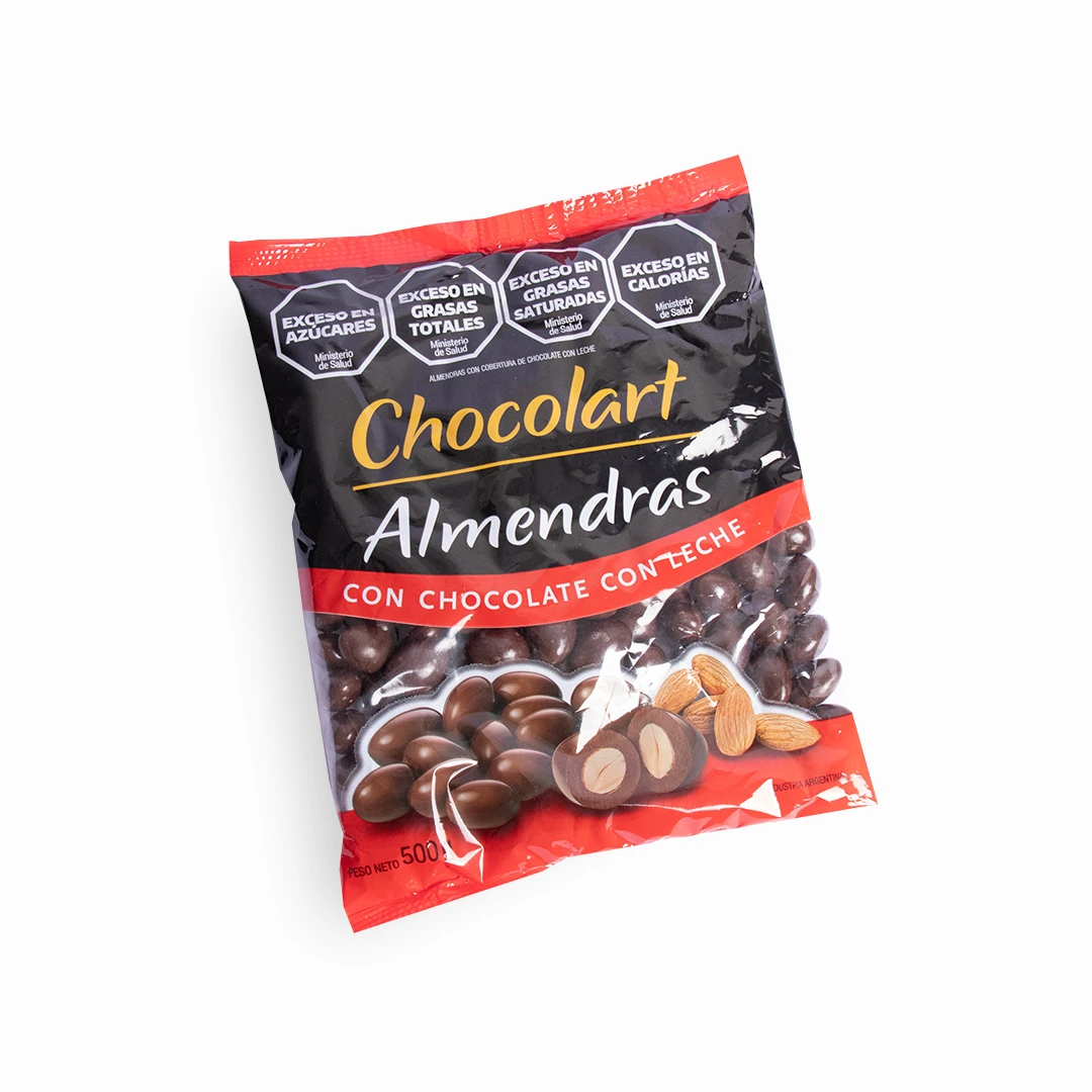 Almendras con chocolate recubiertas con cobertura leche Chocolart x 500grs x 3u