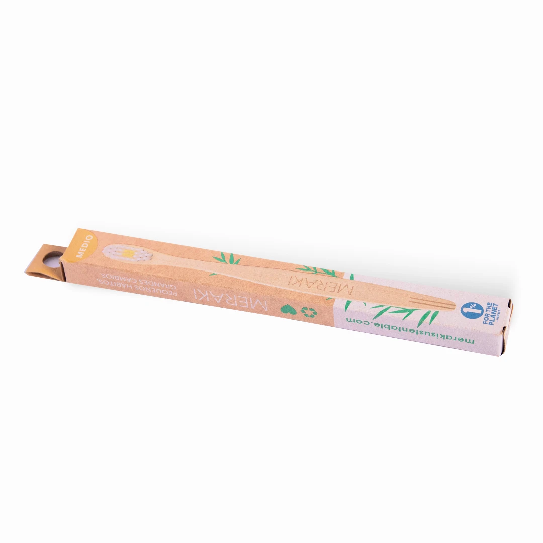 Cepillo de dientes Bamboo Meraki Medio Adultas/os x 3u