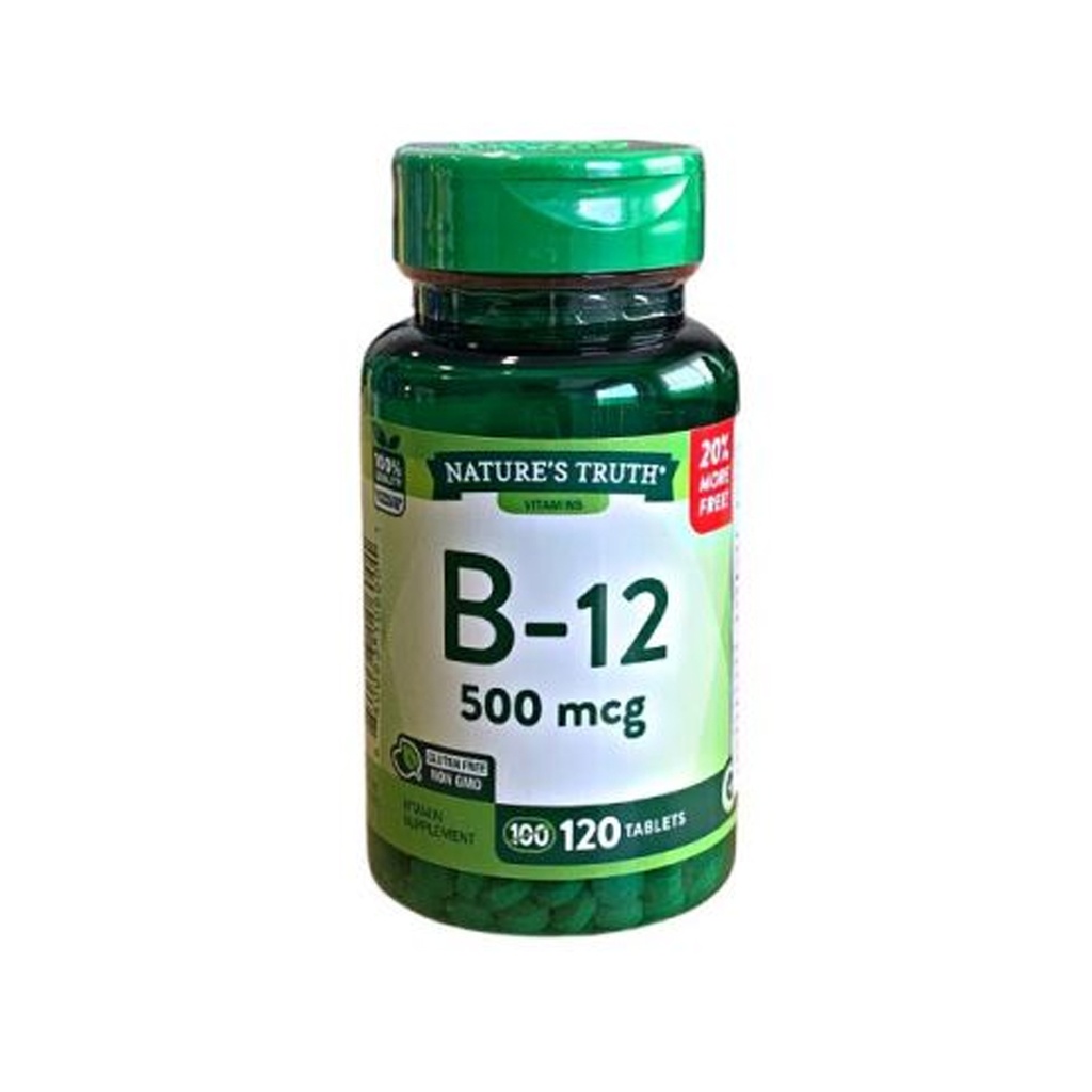 Vitamina B12 500 MCG Natural Truth x 120 tab x 12u