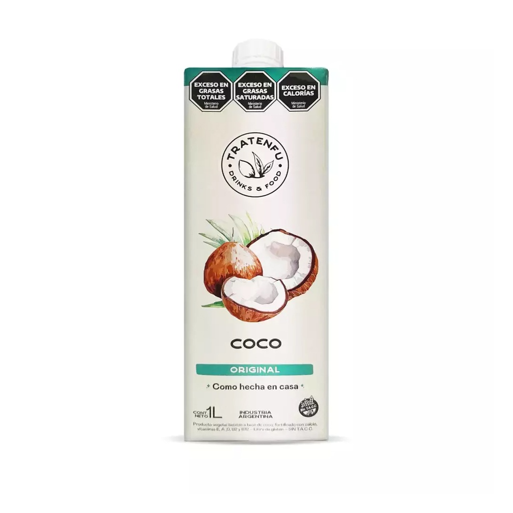 Leche Almendras tratenfu coco original tratenfu x 1L x 3u 