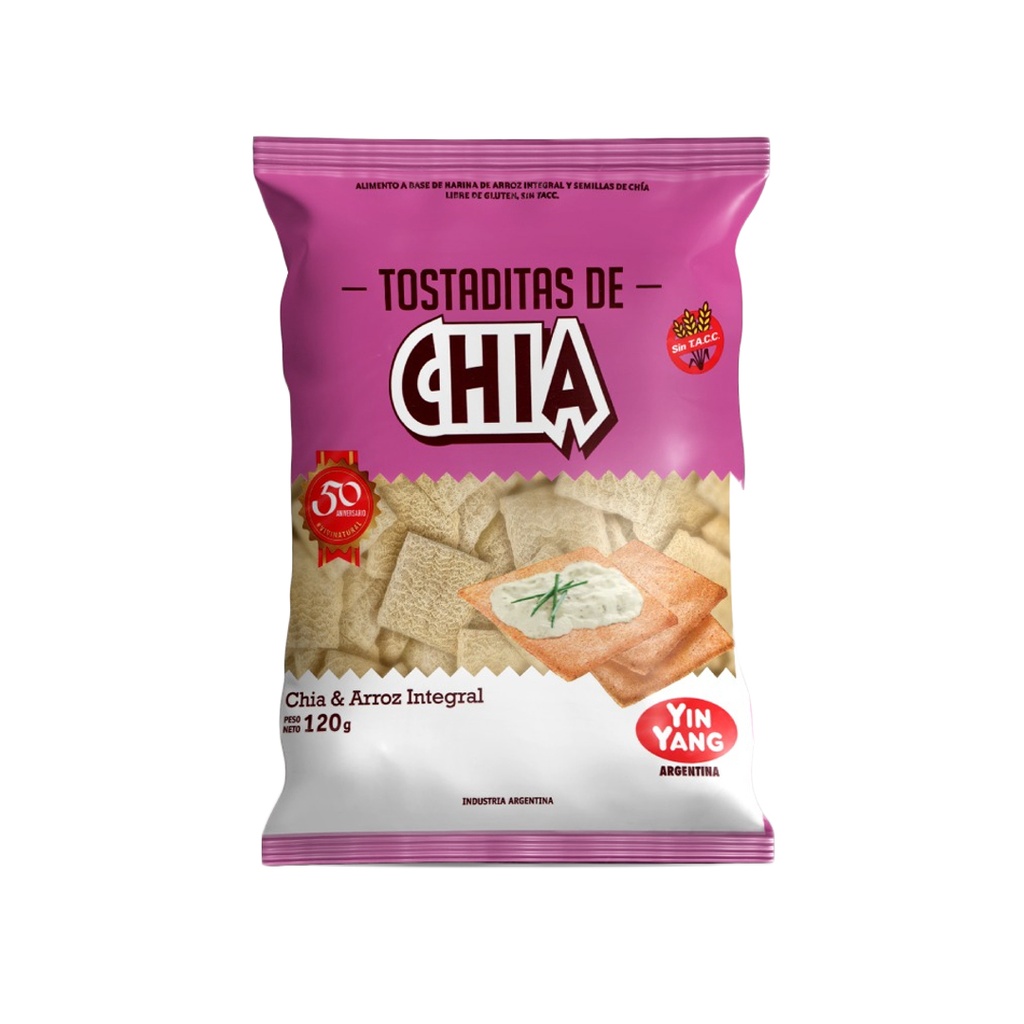 Tostaditas de chia Ying Yang x 120grs x 18u 