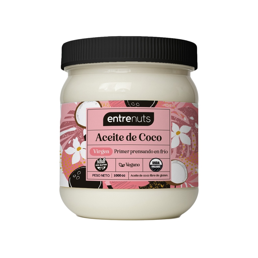 Aceite de coco Virgen Entrenuts x 500cc x 6u  