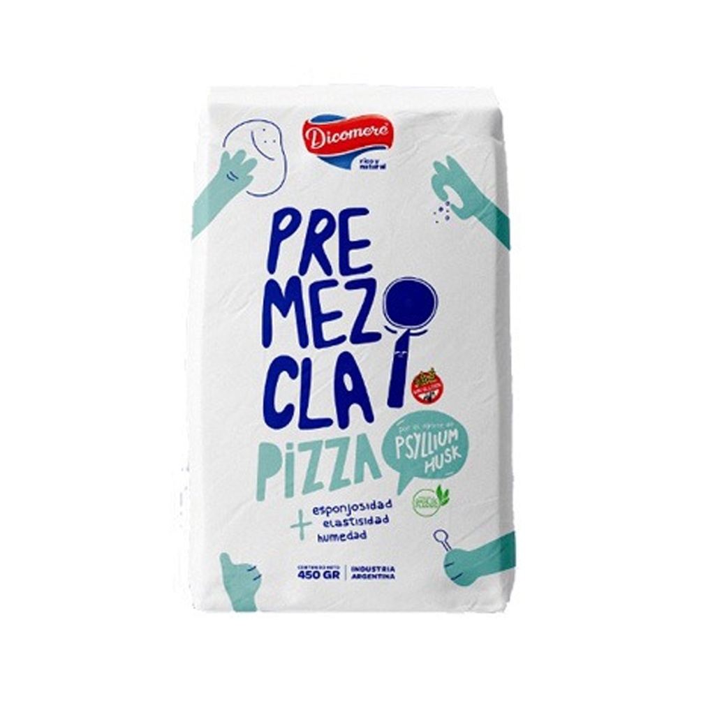 Premezcla pizza con psyllium husk Dicomere x 450grs x 3u 