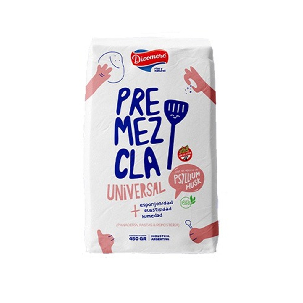 Premezcla universal con psyllium husk Dicomere x 450grs x 12u 