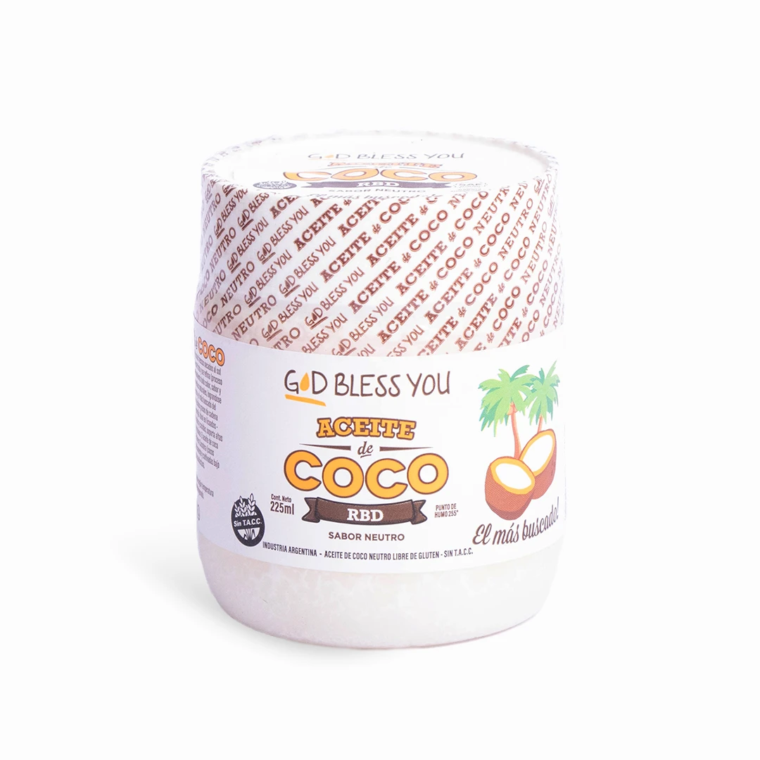 [AYACGND22501] Aceite de coco neutro God bless you x 225ml x 1u